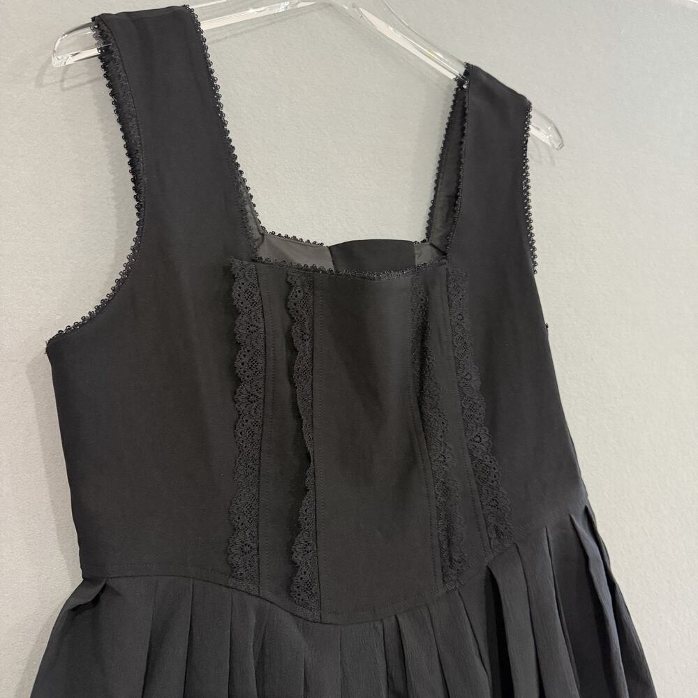 Disturbia Corset Mini Dress Size 12 Black Lace Up Back Goth Fairy Steampunk - Picture 7 of 15